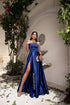 VESTIDO TOMARA Q CAIA ACETINADO VESTIDO DE FESTA PETRA FINA AZUL ROYAL P
